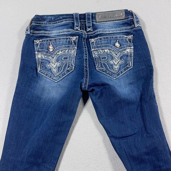 Rock‎ Revival Jeans Women 26 Sundee Bootcut Stretch Medium Wash Embroidered - Picture 14 of 16
